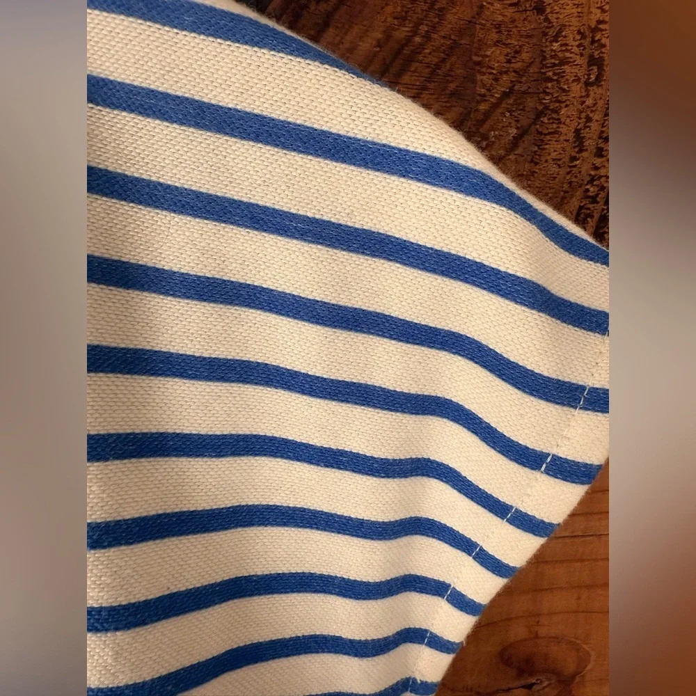 J CREW Factory Blue White Striped V-neck Shift Dress Women’s Nautical - Small - Picture 4 of 7